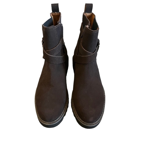 NWOT Donald Pliner Size 6 Buckled Lug Sole Ankle Bootie Brown $268 - Picture 2 of 6